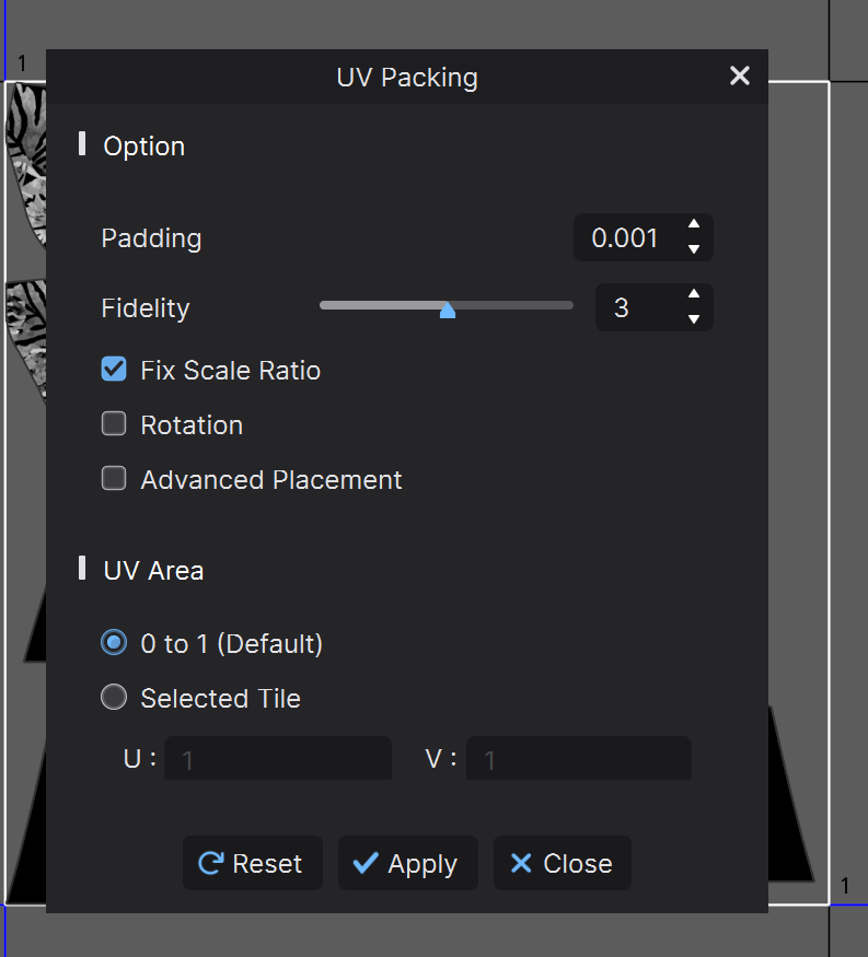 UV map export setting